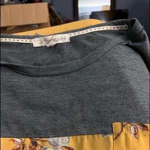 Rewind mustard yellow top with floral and gray size 3XL